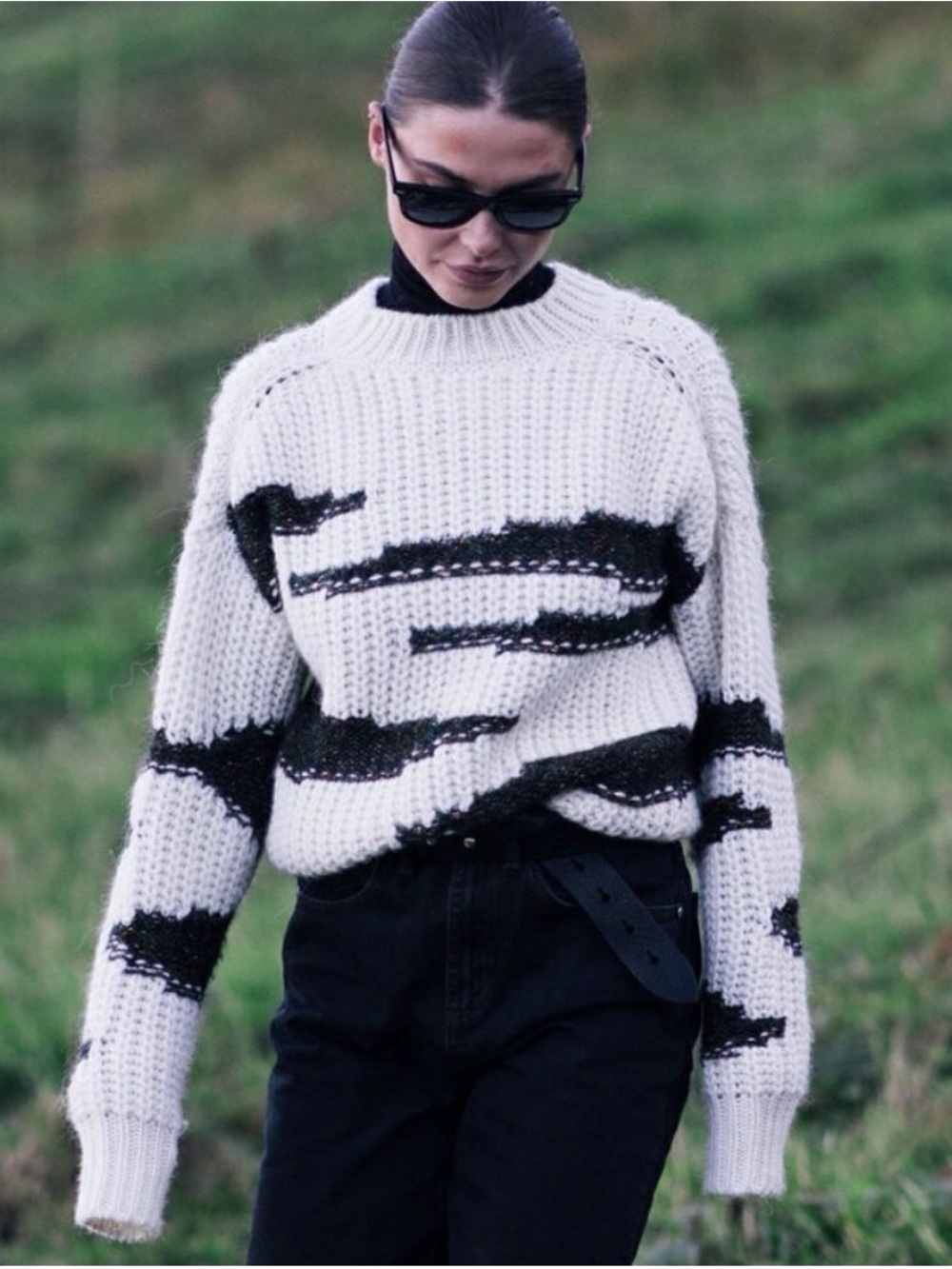 BA&SH Cacilie Two-Tone Chunky Sweater